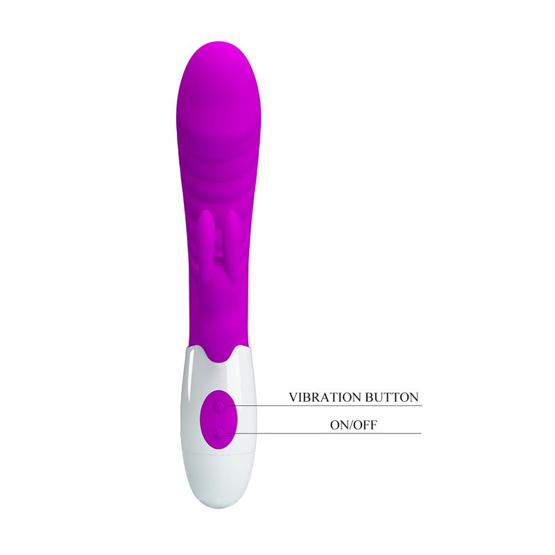 Vibrateur Double Stimulation - Pretty Love Naughty Bunny | 30 Modes, 2 Moteurs Pretty Love Sensations plus