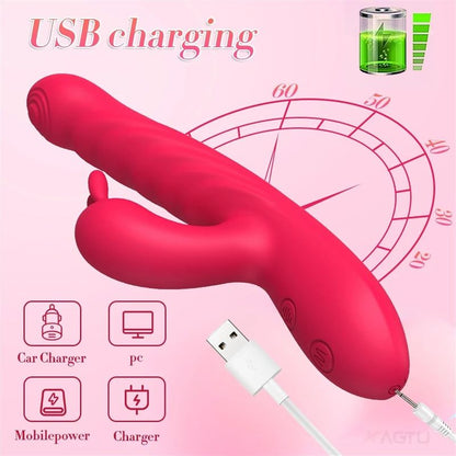 Vibrateur Double Stimulation & Va-et-Vient - Le Performant Lapin | Point G & Clitoris Secwell Sensations plus