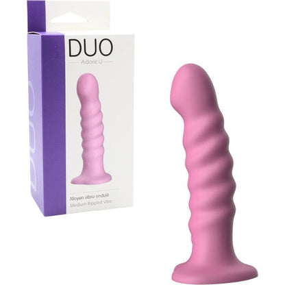 Vibrateur - Duo Moyen Vibro Ondulé | 10 Vibrations & Harnais Compatible Adore U DUO Sensations plus
