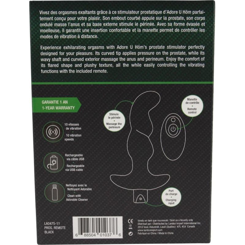 Vibrateur pour la prostate Avec Télécommande - Adore U - LA0478-11 Adore U - Anal Sensations plus