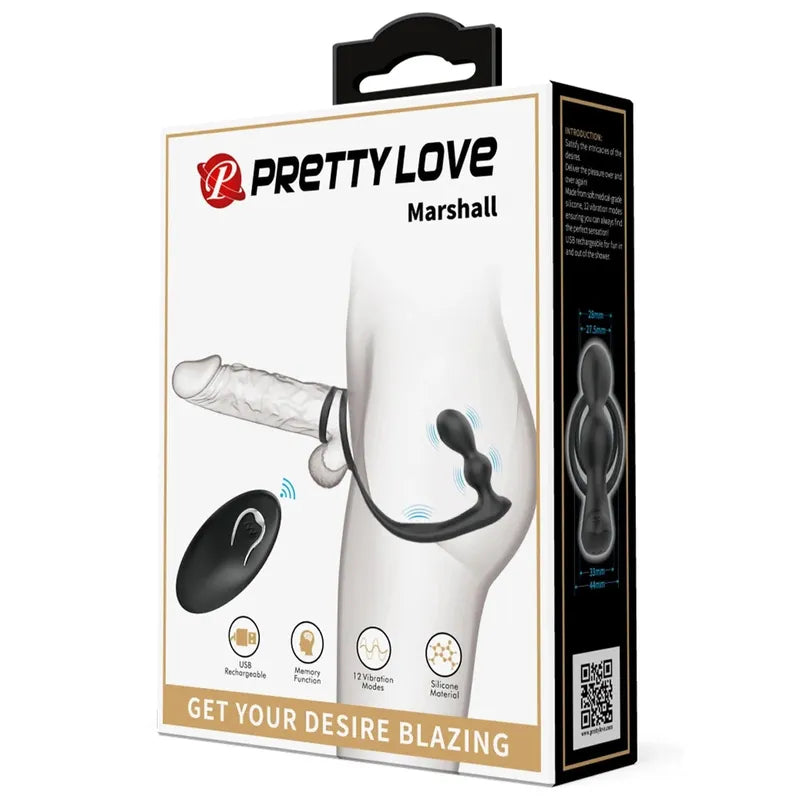 Vibrateur Prostate & Anneau - Marshall | Érection Ferme & Plaisir Intense Pretty Love Sensations plus