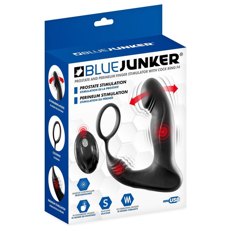 Vibrateur Prostate, Mouvement & Anneau - Blue Junker  | 3 Plaisir, Périnée, Point P & Anus Blue Junker Sensations plus
