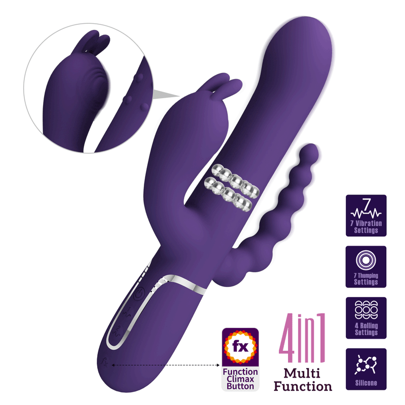 Vibrateur Triple Stimulation - Pretty Love Cammy | Clitoris, Point G, Anal & Perles Roulantes Pretty Love Sensations plus