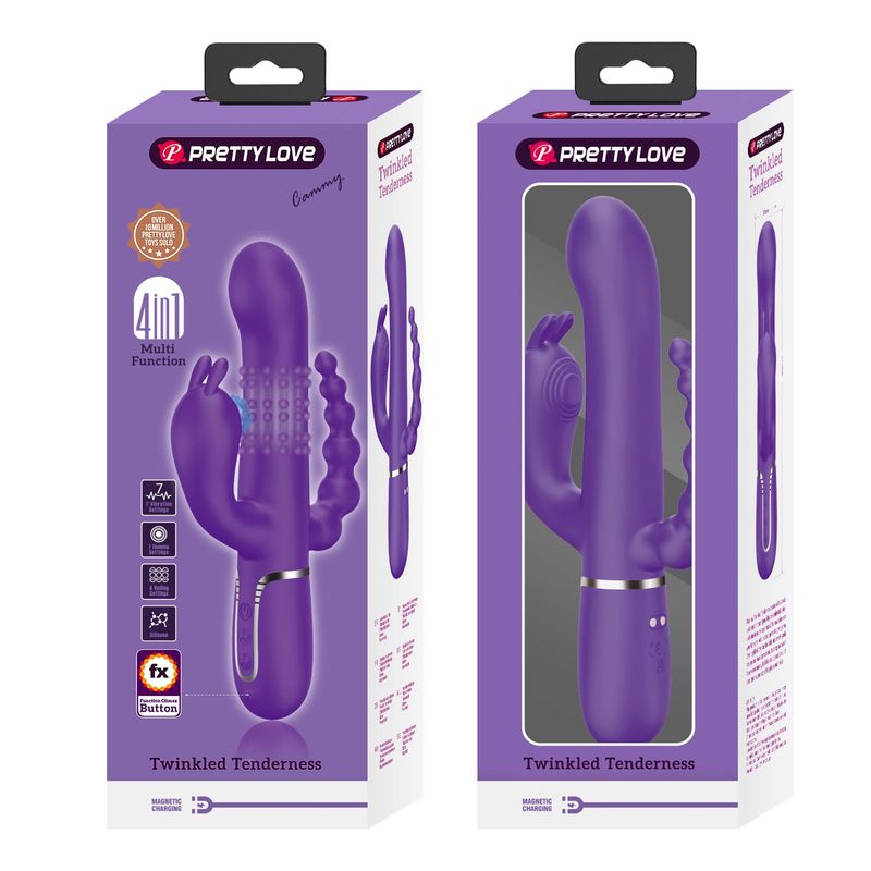 Vibrateur Triple Stimulation - Pretty Love Cammy | Clitoris, Point G, Anal & Perles Roulantes Pretty Love Sensations plus
