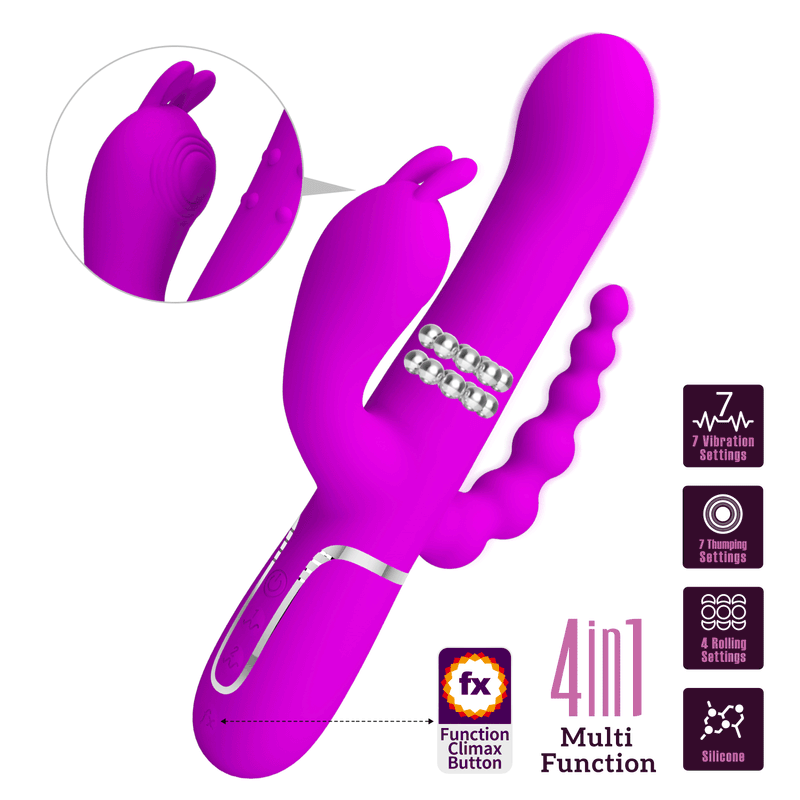 Vibrateur Triple Stimulation - Pretty Love Cammy | Clitoris, Point G, Anal & Perles Roulantes Pretty Love Sensations plus