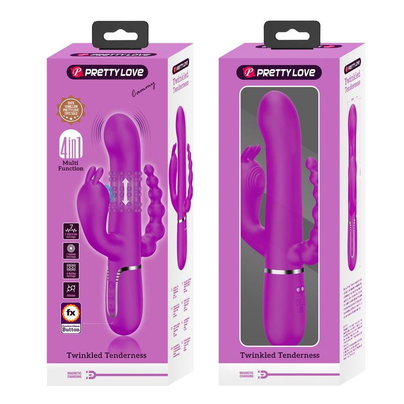 Vibrateur Triple Stimulation - Pretty Love Cammy | Clitoris, Point G, Anal & Perles Roulantes Pretty Love Sensations plus