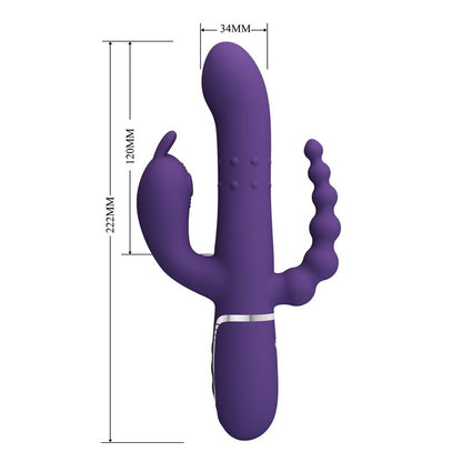 Vibrateur Triple Stimulation - Pretty Love Cammy | Clitoris, Point G, Anal & Perles Roulantes Pretty Love Sensations plus