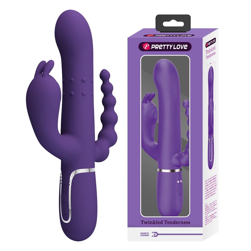 Vibrateur Triple Stimulation - Pretty Love Cammy | Clitoris, Point G, Anal & Perles Roulantes Pretty Love Sensations plus