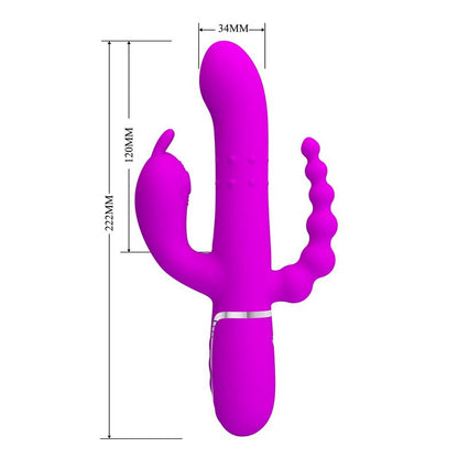 Vibrateur Triple Stimulation - Pretty Love Cammy | Clitoris, Point G, Anal & Perles Roulantes Pretty Love Sensations plus