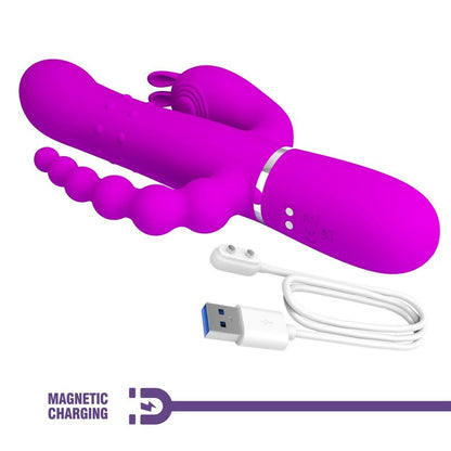 Vibrateur Triple Stimulation - Pretty Love Cammy | Clitoris, Point G, Anal & Perles Roulantes Pretty Love Sensations plus