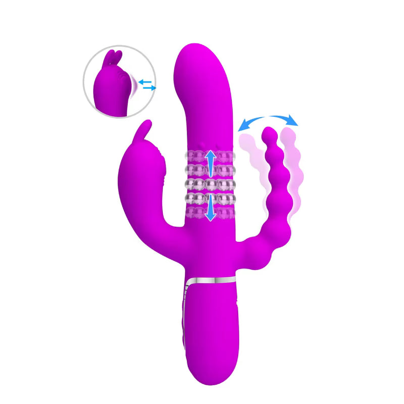 Vibrateur Triple Stimulation - Pretty Love Cammy | Clitoris, Point G, Anal & Perles Roulantes Pretty Love Sensations plus