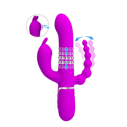 Vibrateur Triple Stimulation - Pretty Love Cammy | Clitoris, Point G, Anal & Perles Roulantes Pretty Love Sensations plus