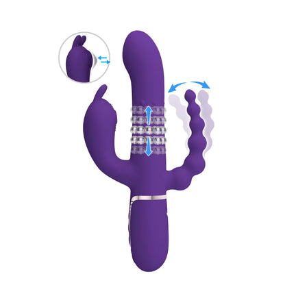 Vibrateur Triple Stimulation - Pretty Love Cammy | Clitoris, Point G, Anal & Perles Roulantes Pretty Love Sensations plus