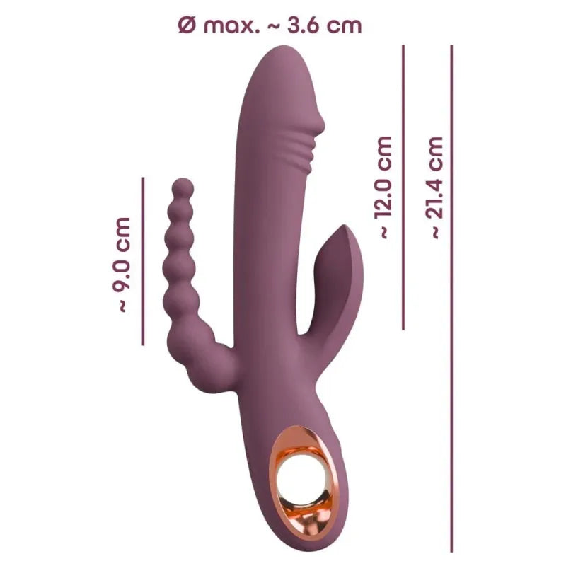 Vibrateur Triple Stimulation - Slim Triple Plum | Clitoridienne, Vaginale & Anale You 2 Toys Sensations plus