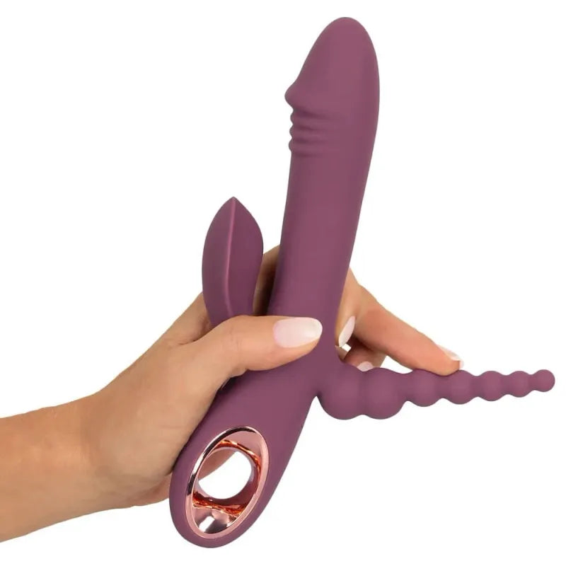 Vibrateur Triple Stimulation - Slim Triple Plum | Clitoridienne, Vaginale & Anale You 2 Toys Sensations plus