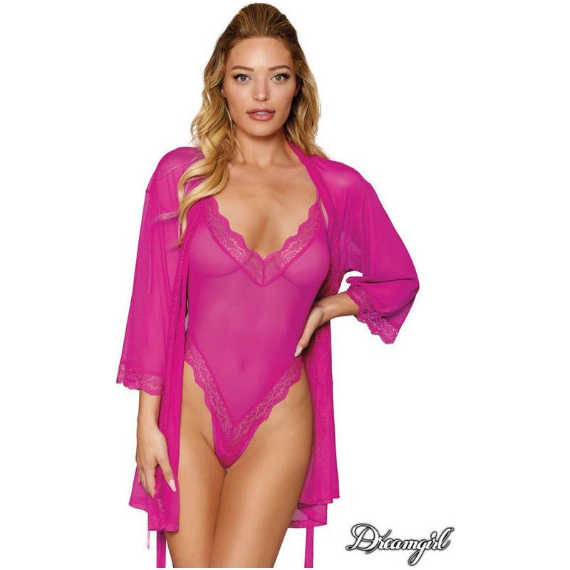 Lingerie Dreamgirl - Ensemble Peignoir et Teddy 12652 Dreamgirl Sensations plus