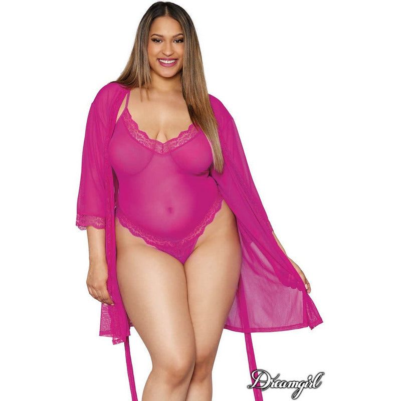 Lingerie Dreamgirl - Ensemble Peignoir et Teddy 12652 Dreamgirl Sensations plus