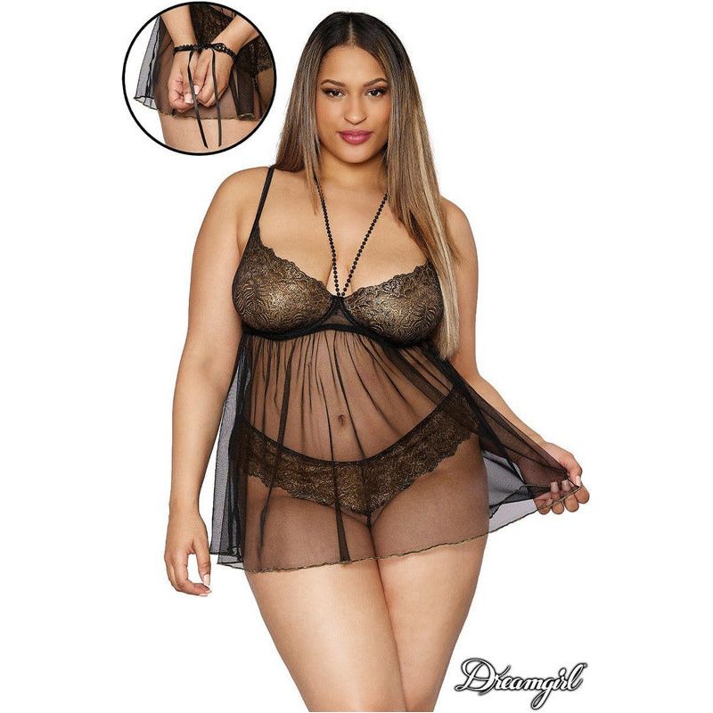 Lingerie Dreamgirl - Bobydoll 12666 Dreamgirl Sensations plus