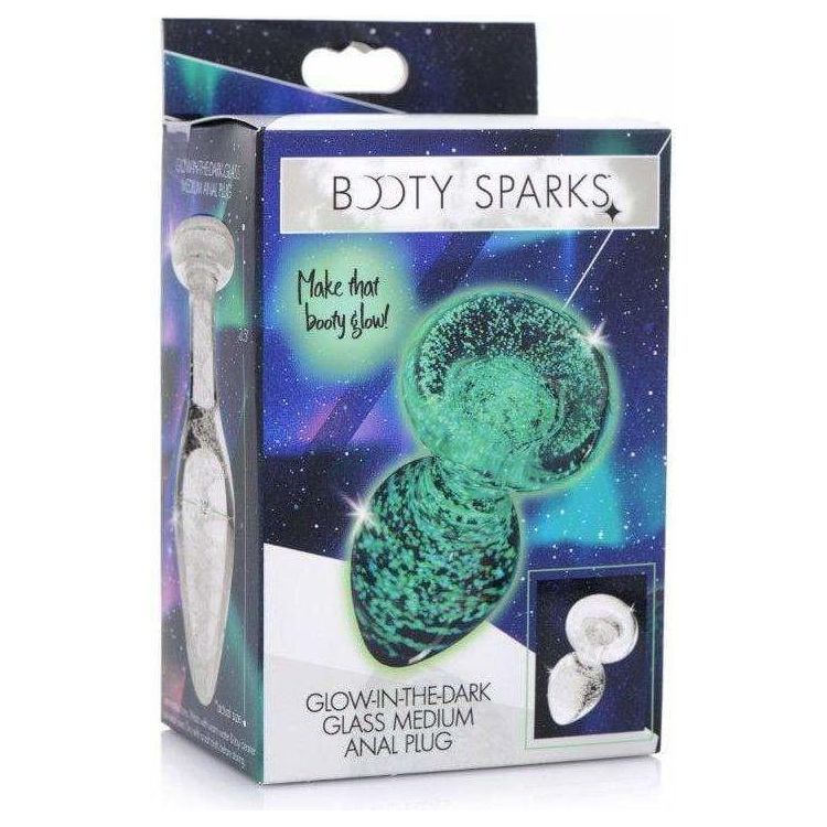 Anal - Booty Sparks - Glow in the Dark Glass Anal Plug - Medium Booty Sparks Sensations plus