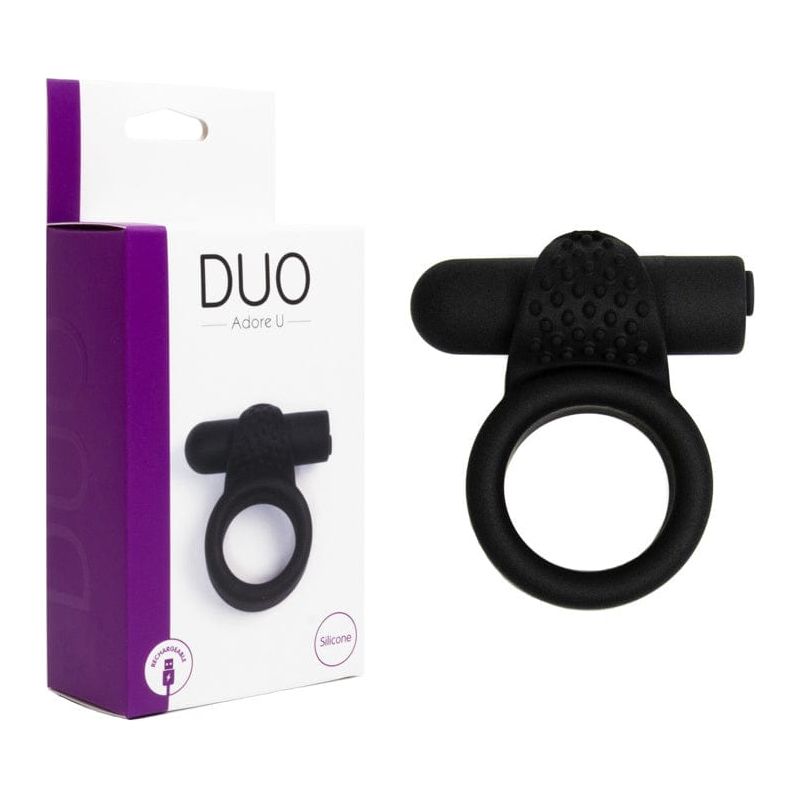 Anneau D'érection Vibrant - Adore U Duo - Texture avec Vibration Adore U Sensations plus