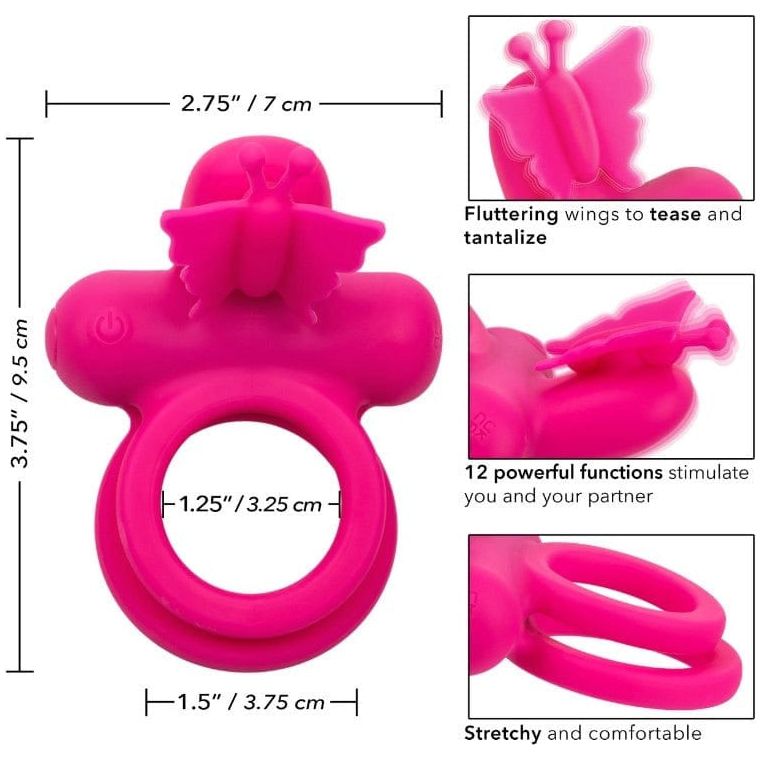 Anneau D'érection - Calexotics - Butterfly Dual Ring CalExotics Sensations plus
