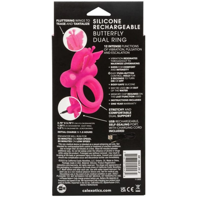 Anneau D'érection - Calexotics - Butterfly Dual Ring CalExotics Sensations plus