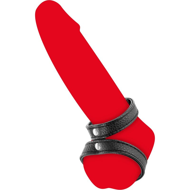 Anneau D'érection - FetishTentation - Double cockring simili cuir FetishTentation Sensations plus