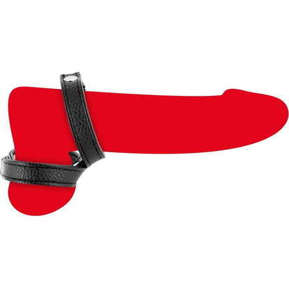 Anneau D'érection - FetishTentation - Double cockring simili cuir FetishTentation Sensations plus