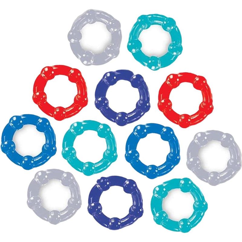 Anneau D'érection - Icon Brands - Baller's Dozen 12 Stretchy Beaded Rings Icon brands Sensations plus