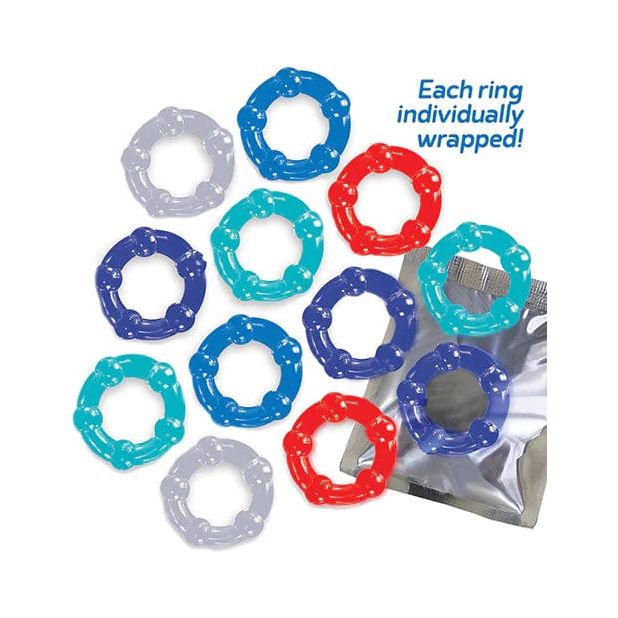 Anneau D'érection - Icon Brands - Baller's Dozen 12 Stretchy Beaded Rings Icon brands Sensations plus