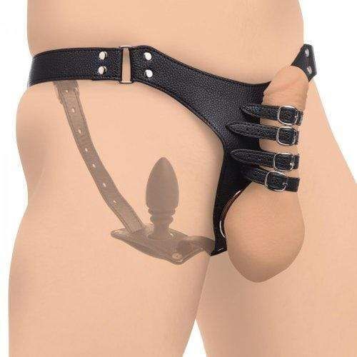 Cage de Chasteté - Strict - Male Chastity Harness with Anal Plug STRICT Sensations plus