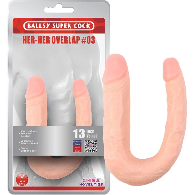 Dildo Double -  Ballsy Super Cock - Her-Her Overlap #3 - 13 pouces Ballsy Super Cock Sensations plus