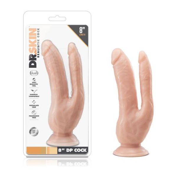 Dildo Double - Dr.Skin - 8'' DP Cock Blush Novelties Sensations plus