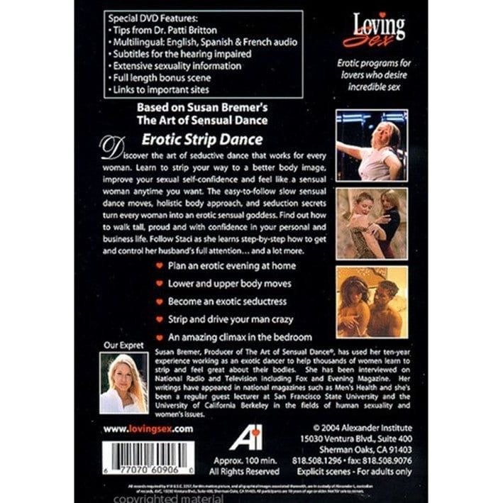 Dvd - Erotic Strip Dance - Alexander Institute Sensations Plus Sensations plus