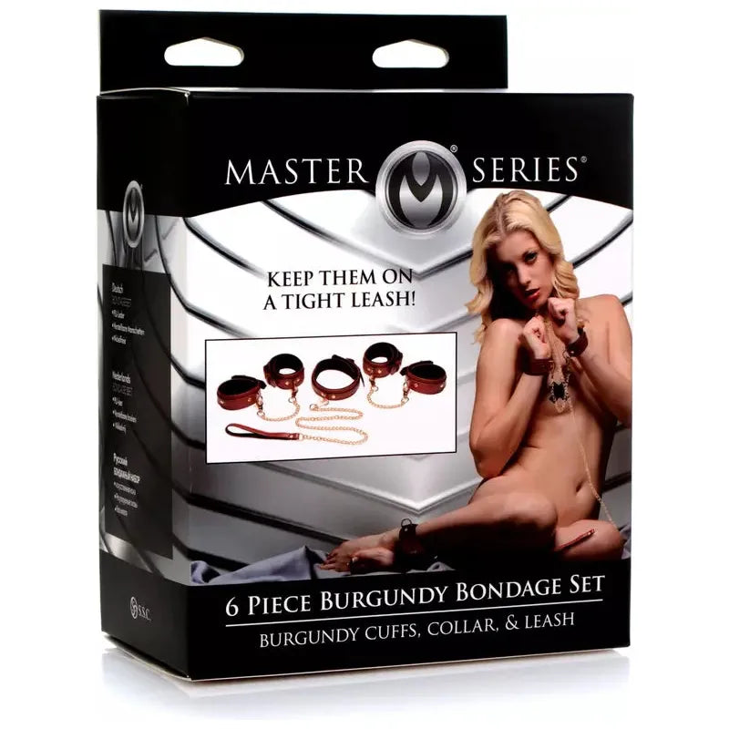 Ensemble Bondage - Master Series - 6 Piece Burgundy Bondage Set Master Series Sensations plus