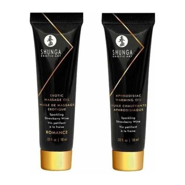 Ensemble - Shunga - Secrets de Geisha - Vin Pétillant à la Fraise Shunga Sensations plus