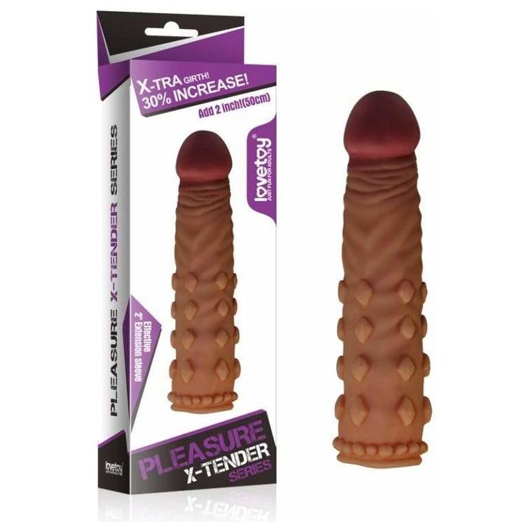 Extension - Pleasure X-Tender - +2 pouces texturé Foncé Pleasure X-tender Sensations plus