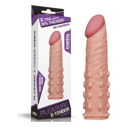 Extension - Pleasure X-Tender - +2 pouces Texturé pâle Pleasure X-Tender Sensations plus
