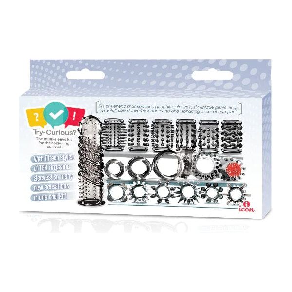 Extension - Try-Curious - Ensemble d'extension et d'anneau d'érection Icon brands Sensations plus