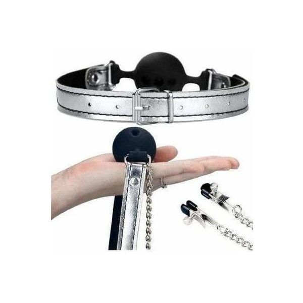 Fetish - Bondage Fetish - Ball Gag avec pinces à seins Bondage Fetish Sensations plus