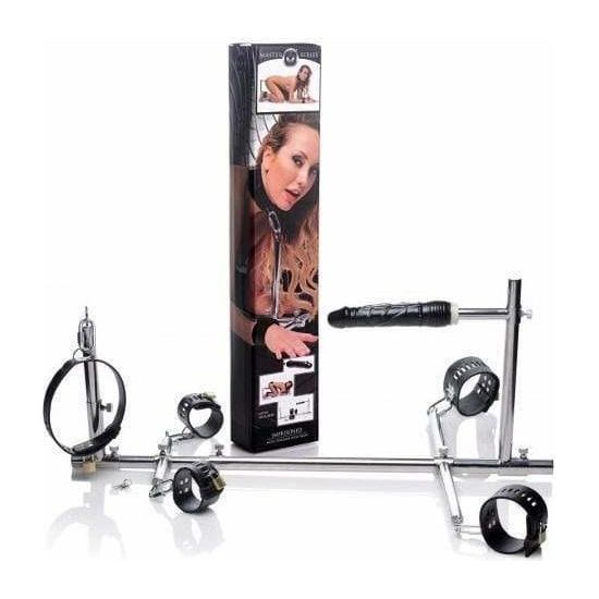 Bondage - Master Series - Imprisoned Metal Stockade With Dildo Master Series Sensations plus