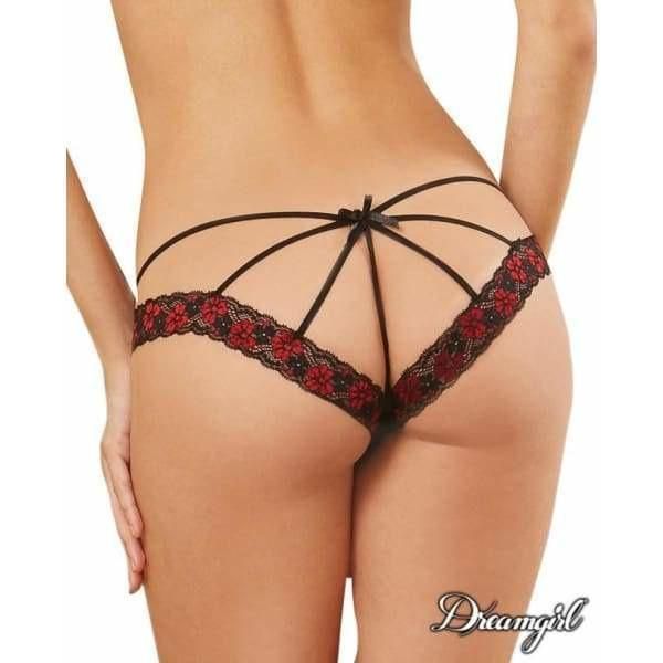 Lingerie Dreamgirl - Culotte avec dos à lanières 1424 Dreamgirl Sensations plus