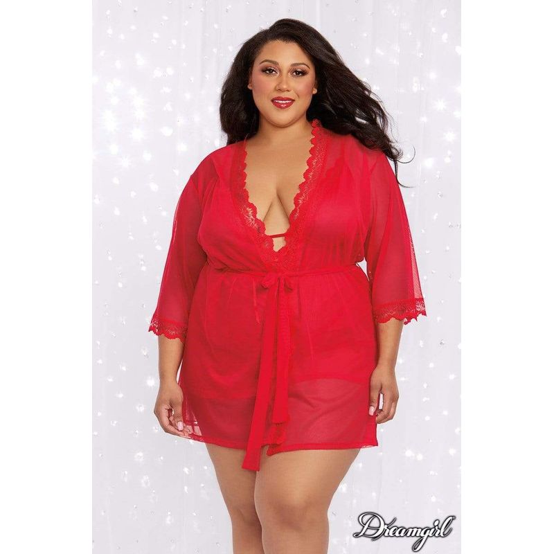 Lingerie Dreamgirl - Ensemble Peignoir et Nuisette 12239 Dreamgirl Sensations plus