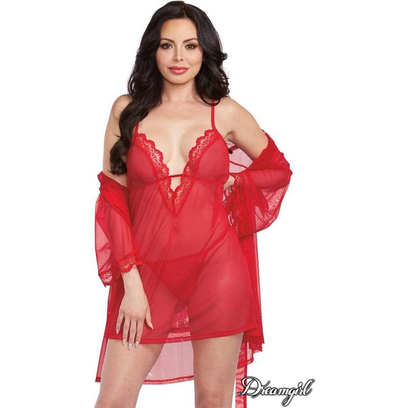 Lingerie Dreamgirl - Ensemble Peignoir et Nuisette 12239 Dreamgirl Sensations plus