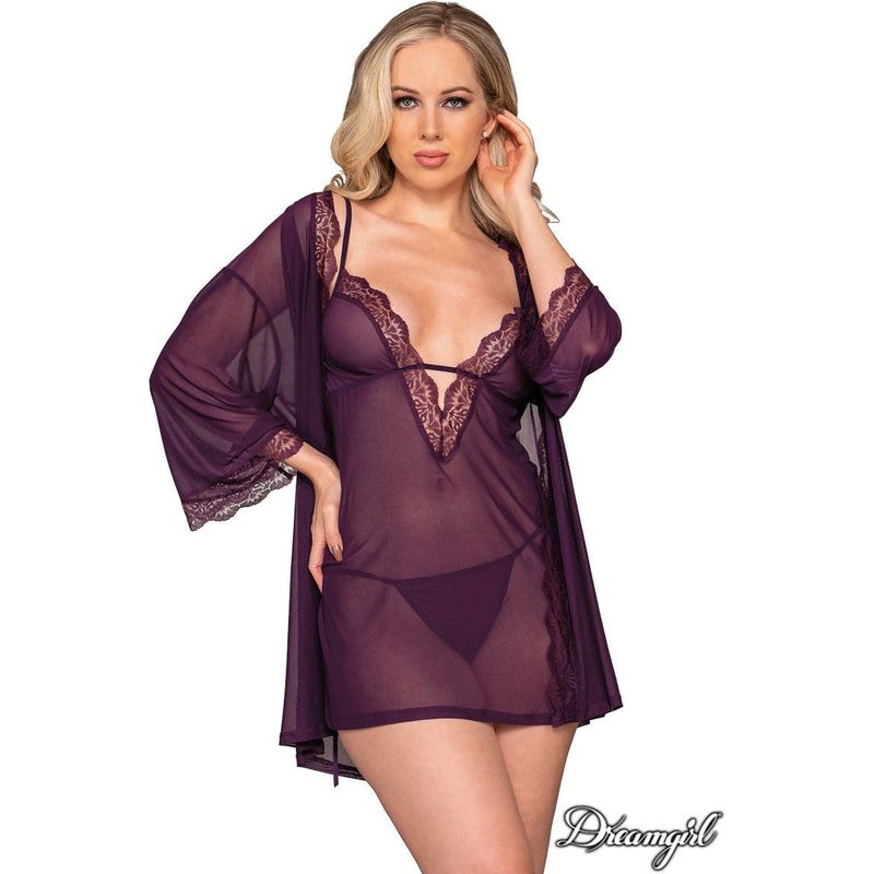 Lingerie Dreamgirl - Ensemble Peignoir et Nuisette 12239 Dreamgirl Sensations plus