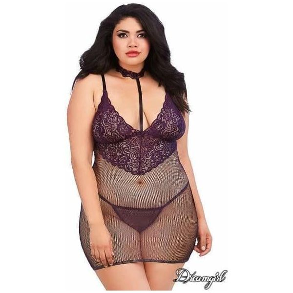 Lingerie Dreamgirl - Nuisette en Filet 11840 Dreamgirl Sensations plus