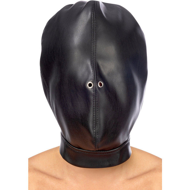 Masque BDSM - FetishTentation - Cagoule BDSM en simili-cuir fermée FetishTentation Sensations plus