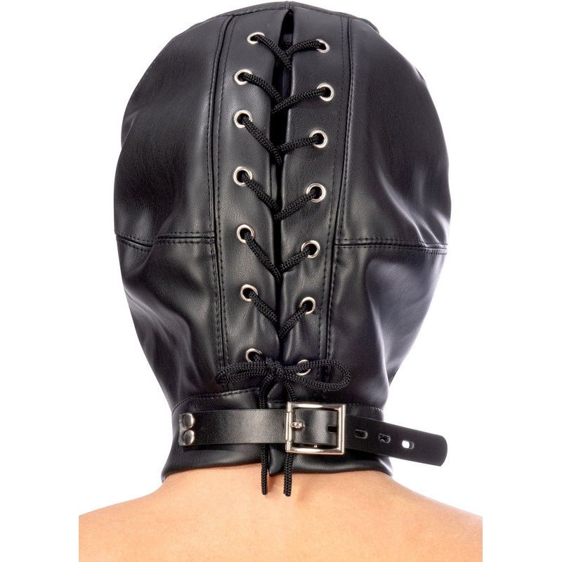 Masque BDSM - FetishTentation - Cagoule BDSM en simili-cuir fermée –  Sensations Plus