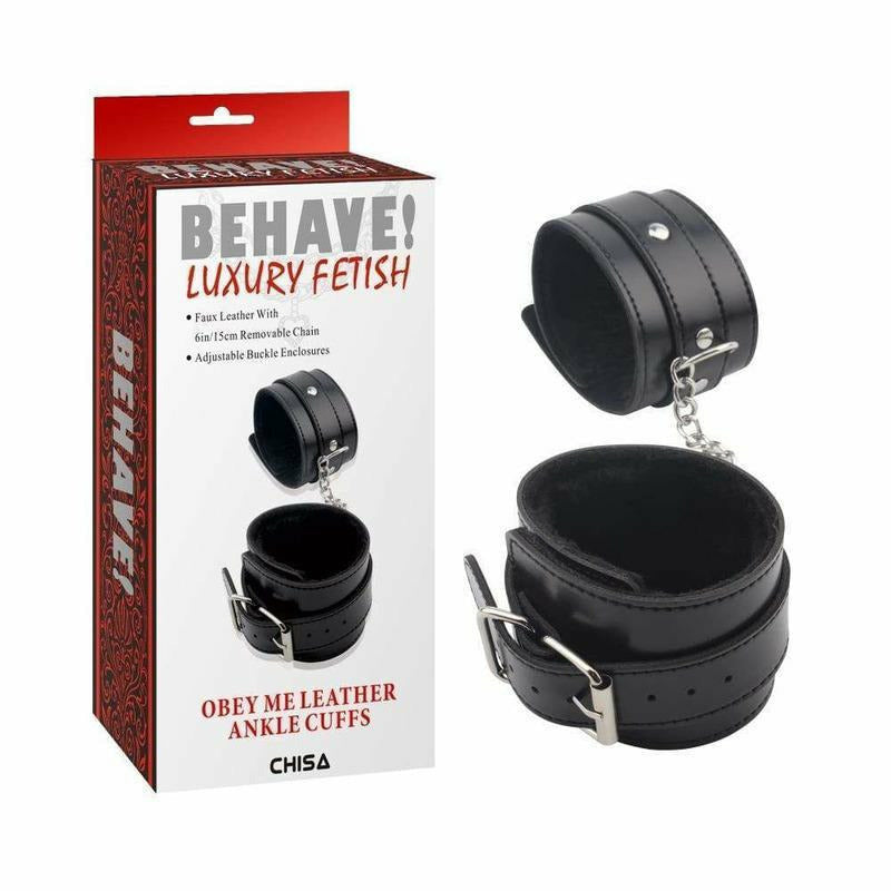 Menottes - Behave! - Obey Me Leather Ankle Cuffs Behave! Sensations plus