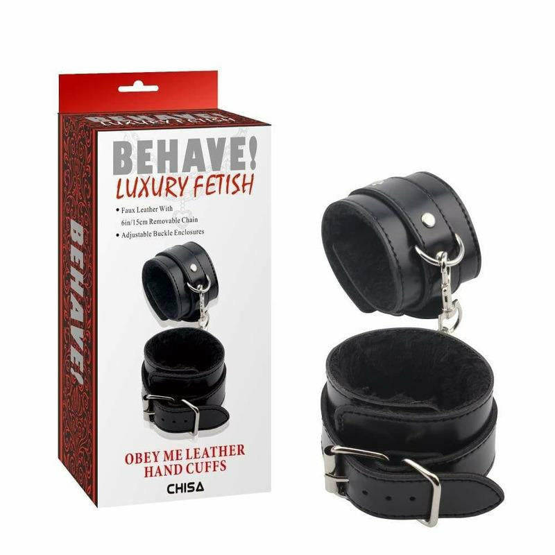 Menottes - Behave! - Obey Me Leather Hand Cuffs Behave! Sensations plus